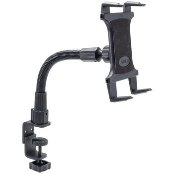 Heavy-Duty Table, Desk, or Wheelchair Tablet Clamp Mount with 12" Gooseneck 
